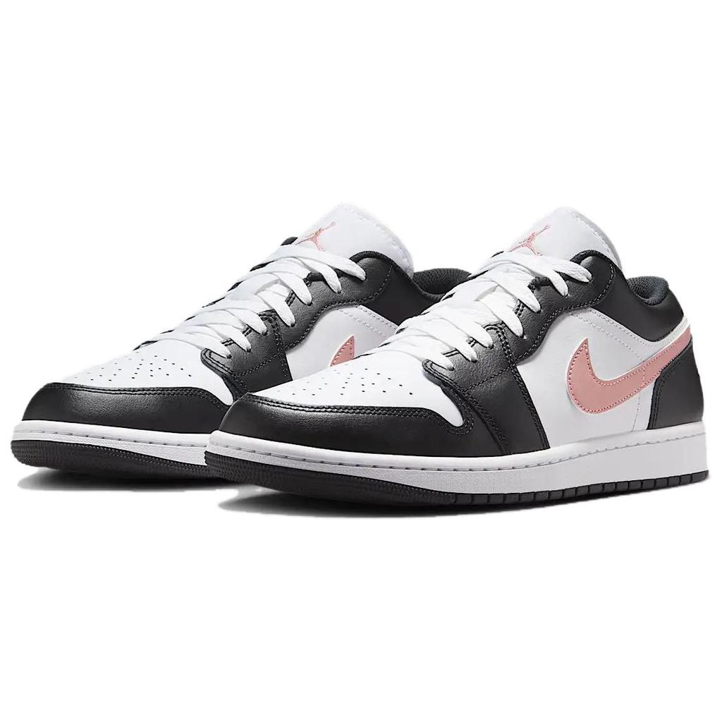 Air Jordan 1 Low Black Rust Pink Unisex Sneakers White 553558-165
