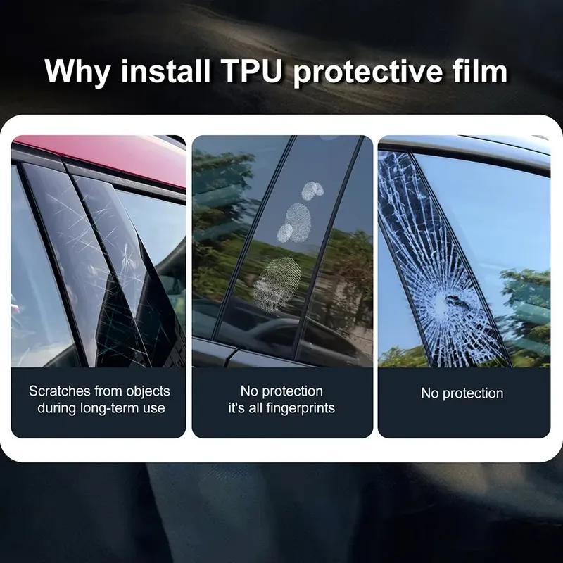 For Alpine A290 2024-2025 B C Pillar Protective Film TPU Anti-Scratch Anti-Fingerprint Vinyl Sticker for Car Door Trim Cover