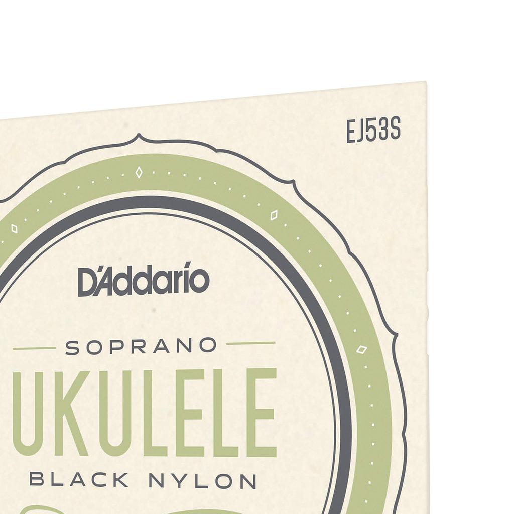 Ukulele Strings Rectified Black Nylon Soprano EJ53S D'Addario Pro-Arté []