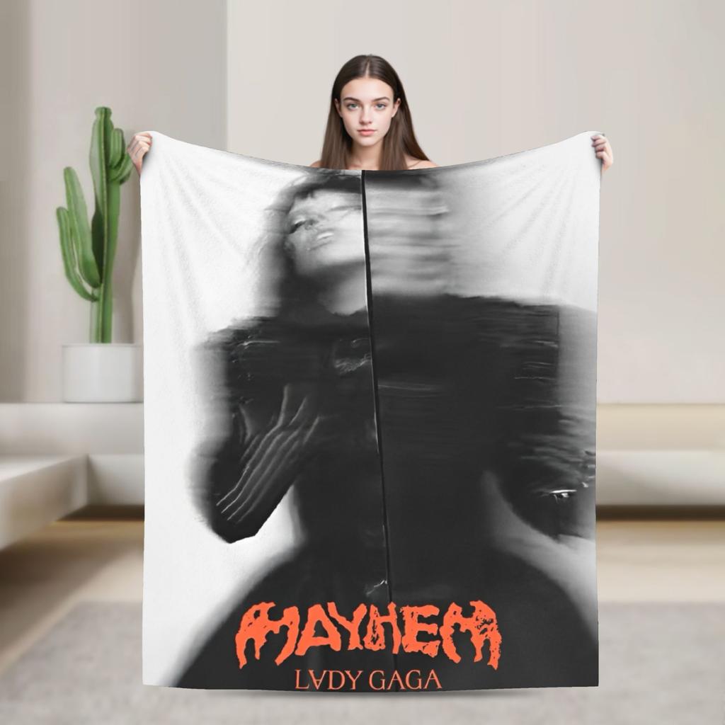 Lady Gaga Mayhem Abracadabra Knitted Blankets Fleece Lady in Red Super Warm Throw Blankets for Bed Bedspread