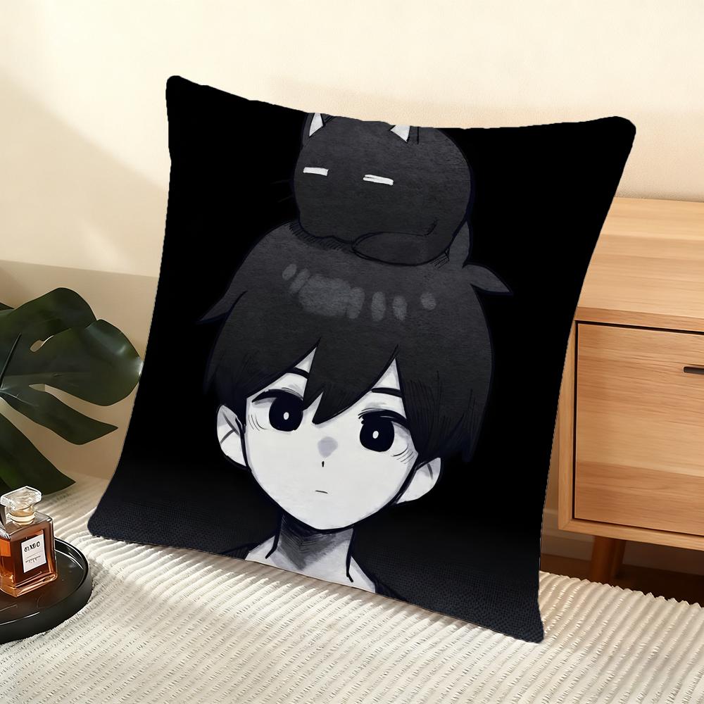Game O-Omori Cushion Cover Soft Short Plush Pillow Cover Smooth Cozy Texture Aesthetic Cushion Case Home Decor