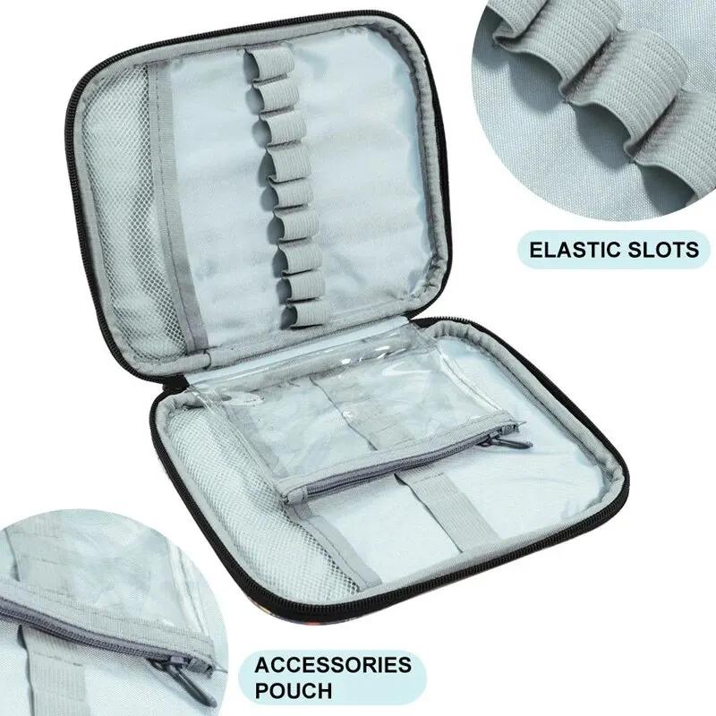 1pc Floral Hand Knitting Kit Crochet Hook Zip Waterproof Storage Bag DIY Printing Storage Bag Jumper Needle Set Storage Bag