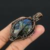 Tree Of Life Labradorite Pendant, Handmade Gemstone 999 Copper Wire Wrapped Pendant Antique Jewelry, For Gift Silver Jewelry