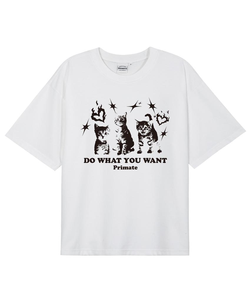 PRIMATE [Cool Cotton] Catitude Oversized Short Sleeve T-Shirt 8 Colors (Type A)