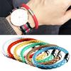 Fashion Braided Leather 1 Piece Leather Rope Handmade Silk Magnetic Clasp Steel Wrap Woven Bracelet Fashion