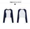 [American style spicy girl contrasting color T-shirt]