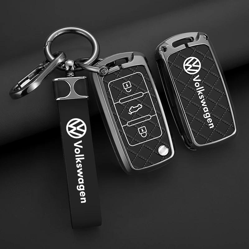 Valve Stems Caps For VOLKSWAGEN VW Zinc Alloy Car Remote Key Case Cover Shell For Volkswagen VW Polo Golf Passat Tiguan Beetle CAL2