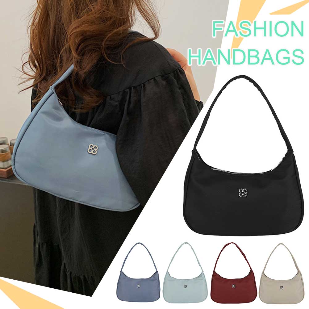 Women Stylish Armpit Bag Solid Color Simple Underarm Bag Simple Tote Handbag Zip Closure Chic Hobo Bag Party Vacation Bag