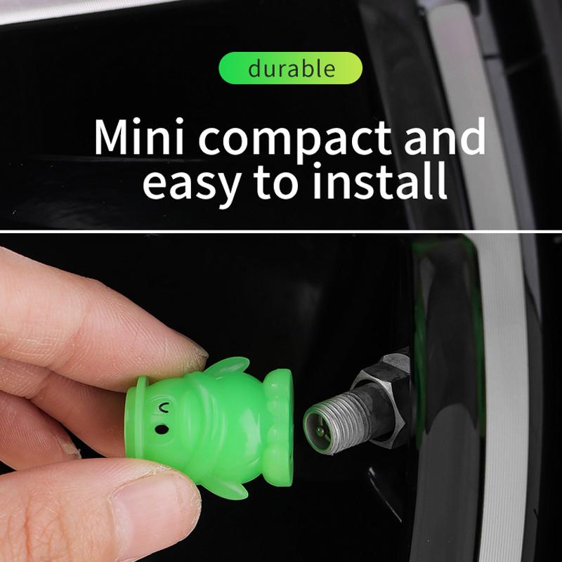 4 шт. Автомобильные светящиеся колпачки для вентилей шин, флуоресцентные ночные светящиеся колпачки для вентилей колес мотоциклов, велосипедов, колес, шин, декор