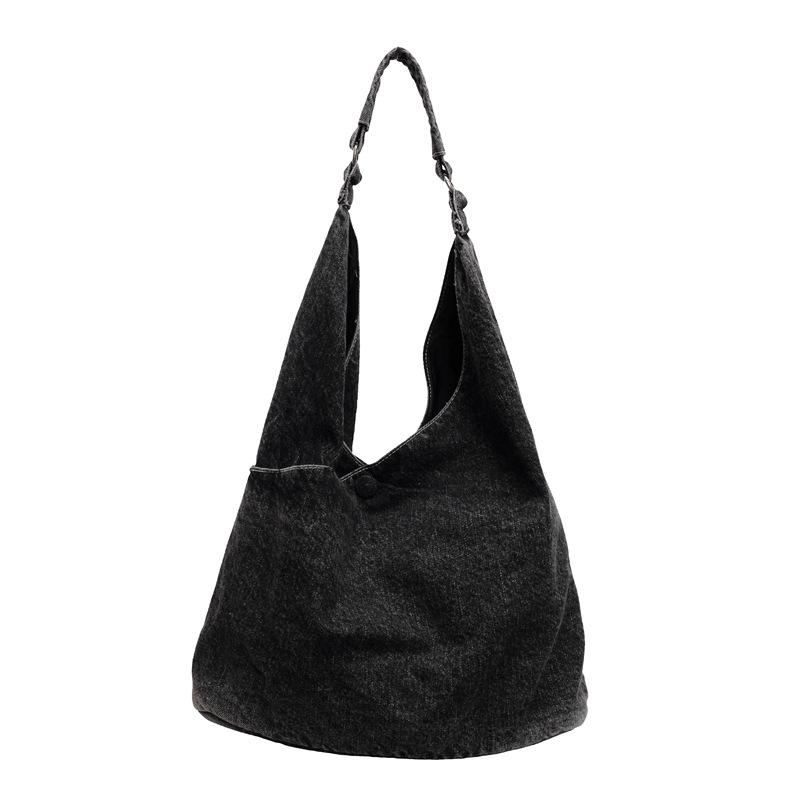 Джинсовая сумка большой вместимости для женщин, новый летний стиль, простая и универсальная сумка под мышку