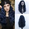AIMEYA  Dark Brown Long Curly Synthetic Lace Front Wigs for Women Free Part Pre Plucked Natural Hairline Cosplay Wigs
