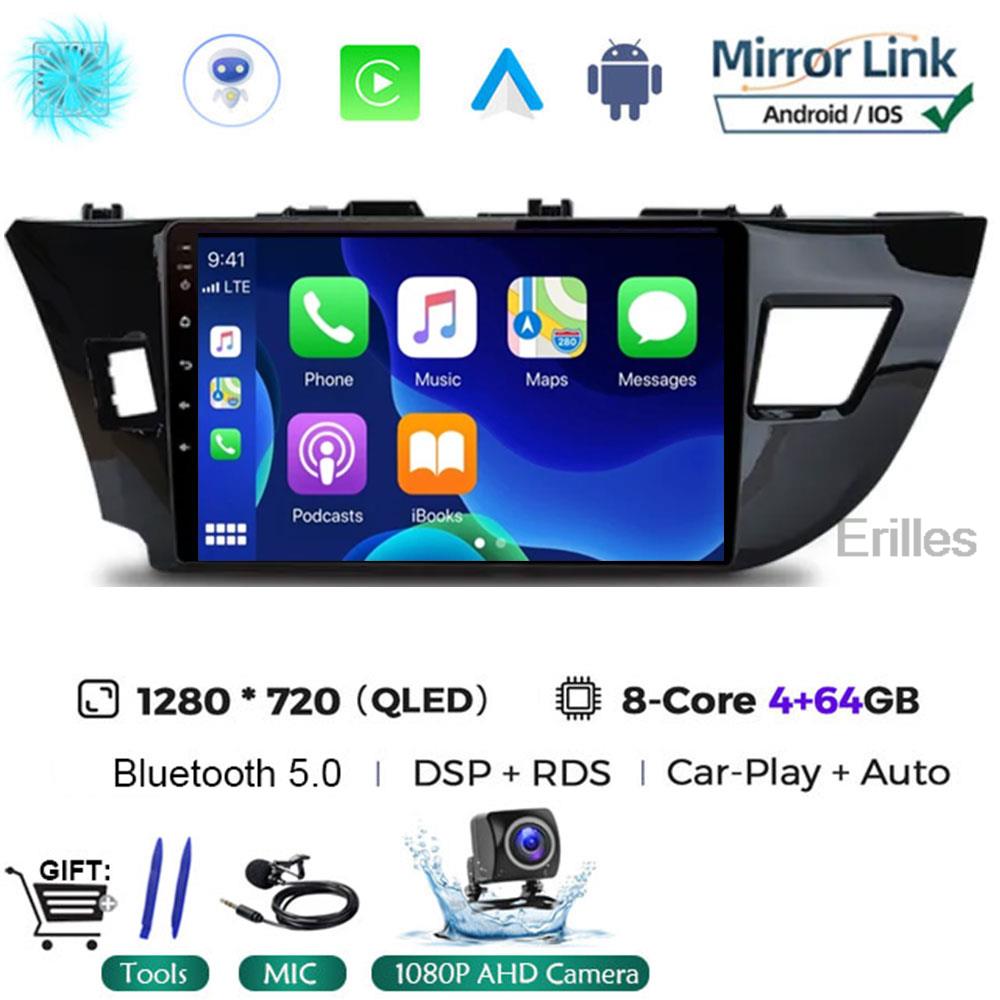 Android 14 2 Din автомобильный радиоприемник для Toyota Corolla Ralink 2014 - 2016 Мультимедийный видеоплеер Навигация MP5 Стерео Carplay Головное устройство