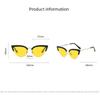 Metal Half-Frame Night Vision Anti-Blue Light Glasses Orange & Red Lenses Unisex Fashion Cat-Eye Gaming Eye Protection Glasses