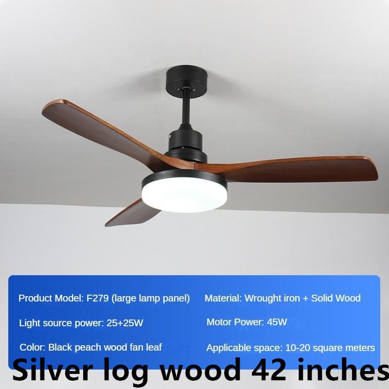 45 Вт бытовой интеллектуальный регулируемый частотный электрический вентилятор для гостиной, светильник из цельного дерева, ретро-вентилятор для ресторана, полный спектр
