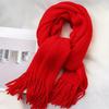 WTEMPO 40*200 см женские зимние однотонные вязаные шарфы для пары утолщенные теплые шерстяные ветрозащитные шарфы с кисточками