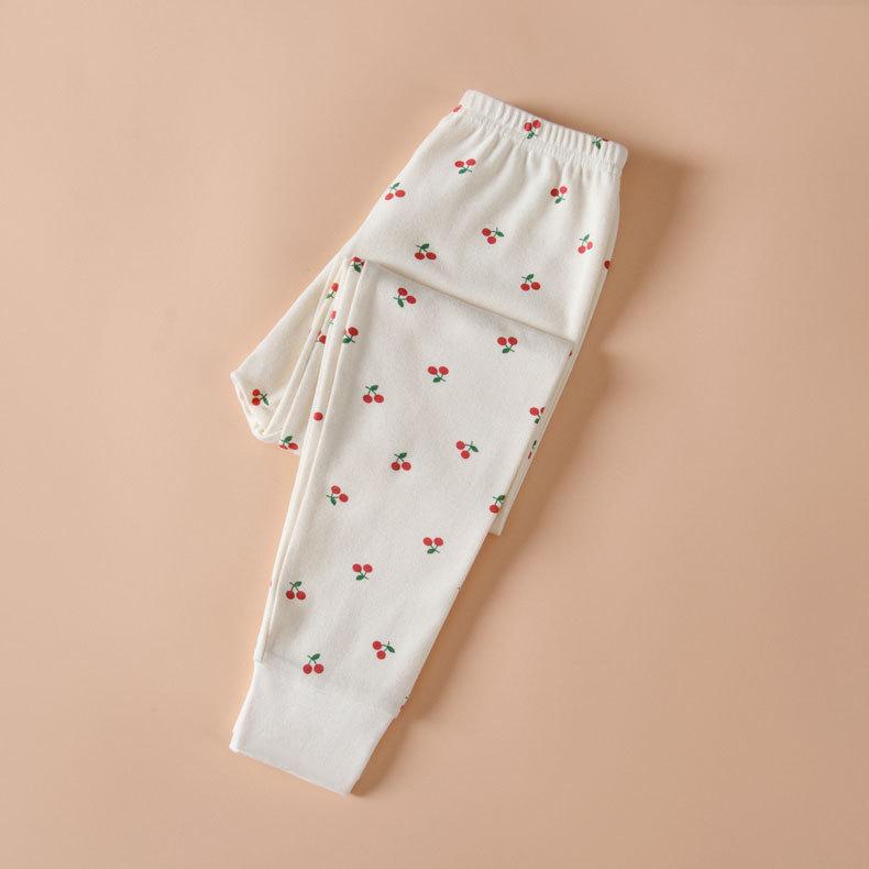 Детская осенне-зимняя пижама из чистого хлопка - теплые штаны для мальчиков и девочек