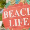 Summer Party Supplies Wooden Swim Ring Hanging Sign for Pool Decoration, Beach Theme Wall Decor Art with Hemp Rope, Double Layer Seaside Bathroom