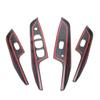 For Nissan Navara NP300 ST 2015- 2024 2025 Carbon Fiber Window Lift Switch Cover Trim Interior Armrest Frame Car Accessories