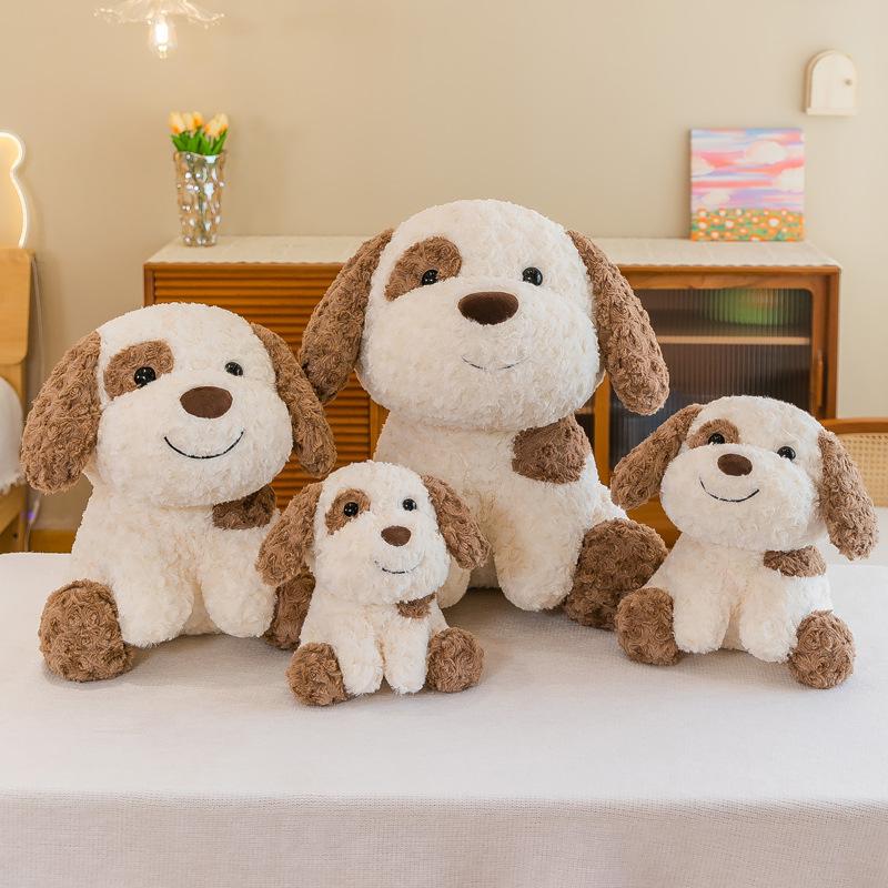 Милая кукла в виде пятнистой маленькой молочной собачки, плюшевая игрушка в виде исцеляющей мультяшной собачки с большими ушами, милый подарок в виде гусиного мяса