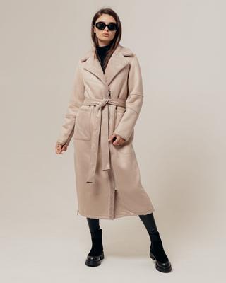 Дубленка длинная RR Designer 1810 42 бежевая