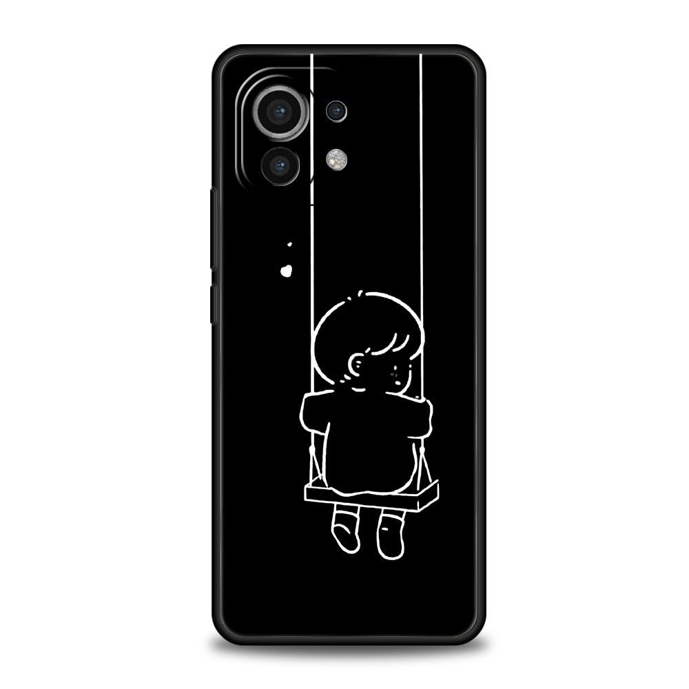 Чехол для телефона для Xiaomi Mi 15 14 14T 13T 12T Pro 12 13 11 Lite 5G 11T X6 X5 Pro Мягкий ТПУ Чехол Пара Мультяшный Эстетичный солнце луна