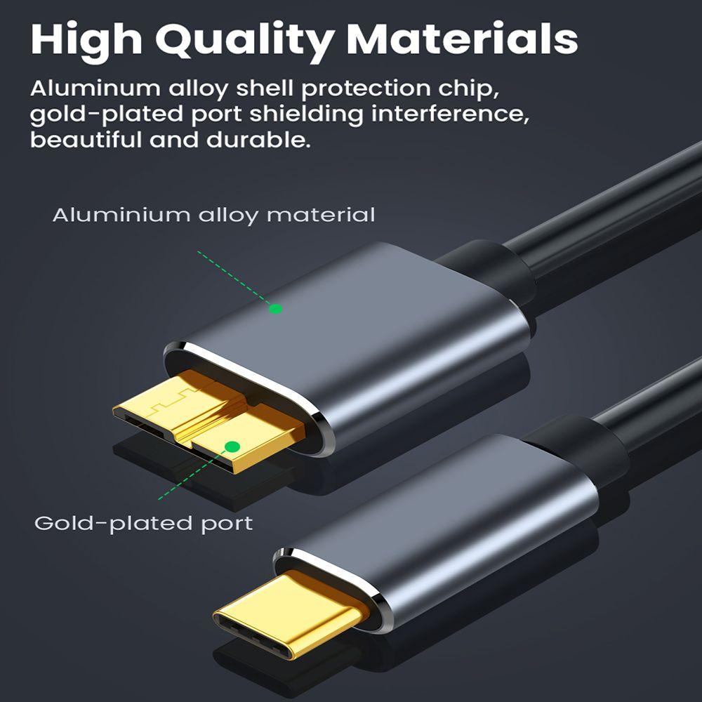 Разъем для SSD HDD USB 3.1 Type-C на Micro B Синхронизация данных 5 Гбит/с Высокая скорость Кабель USB C на Micro B 3.0