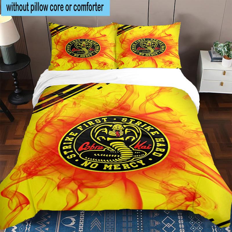 Cobra Movies Of The Fighters 3pcs Bedding,Including 1pc Duvet Cover And 2pcs Pillowcases Perfect for Christmas,Ideal for Bedroom, Dormitory
