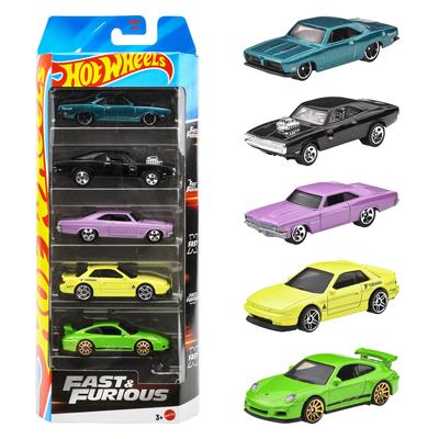 Hot Wheels Форсаж Игрушечный автомобиль Мини Возраст 3 и JDR19 и Набор из 5 машин, Вверх, Многоцелевой,