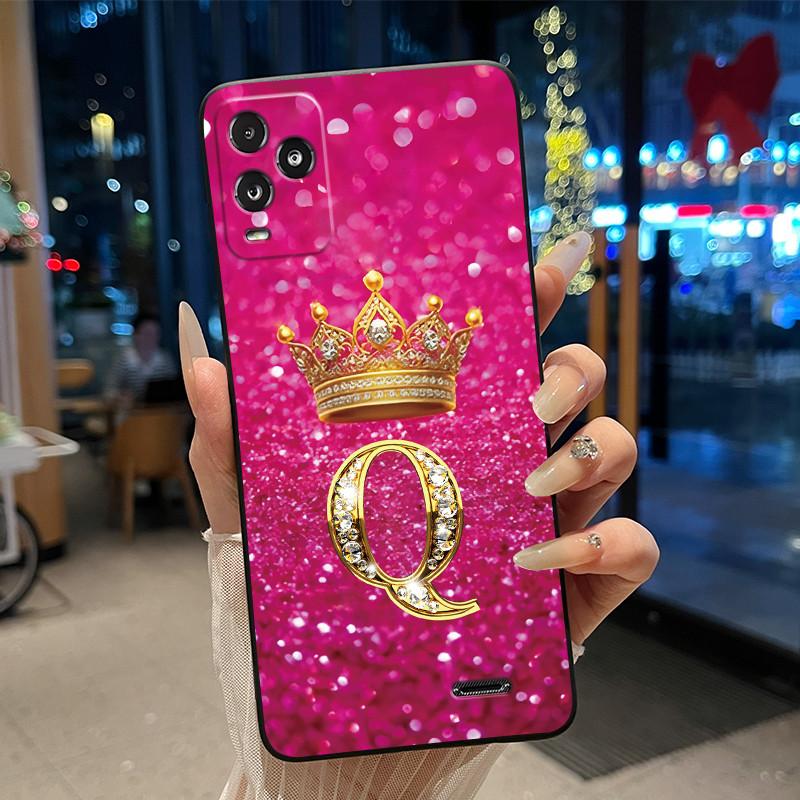Crown Initial Letter Black Case For BLU View 5 Pro Protective Soft Silicone Shockproof Casing For BLU View 5 Pro Back Cover