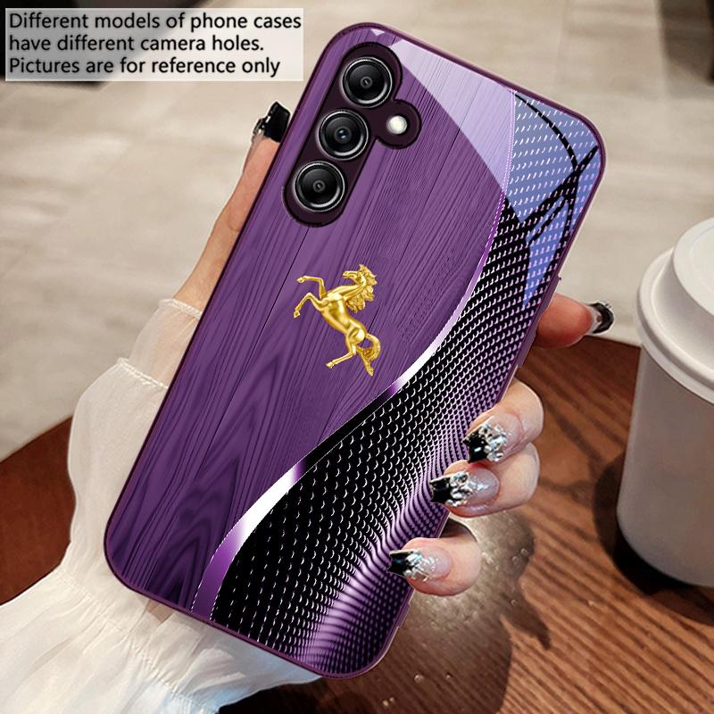 Деревянный зернистый Золотой конь Для Samsung A 73 72 71 70 56 55 54 53 52 51 50 42 35 34 33 32 31 26 25 24 23 22 30 20 стеклянный чехол для телефона