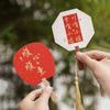 30PCS/SET Butterfly Fan Shaped Postcard Chinese Style Fan Blessing Card  Home Decor