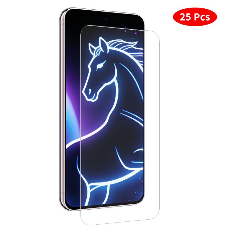 25Pcs Tempered Glass Screen Protector, Support Ultrasonic Fingerprint Unlock, 2.5D 9H HD Bubble-Free Screen Film