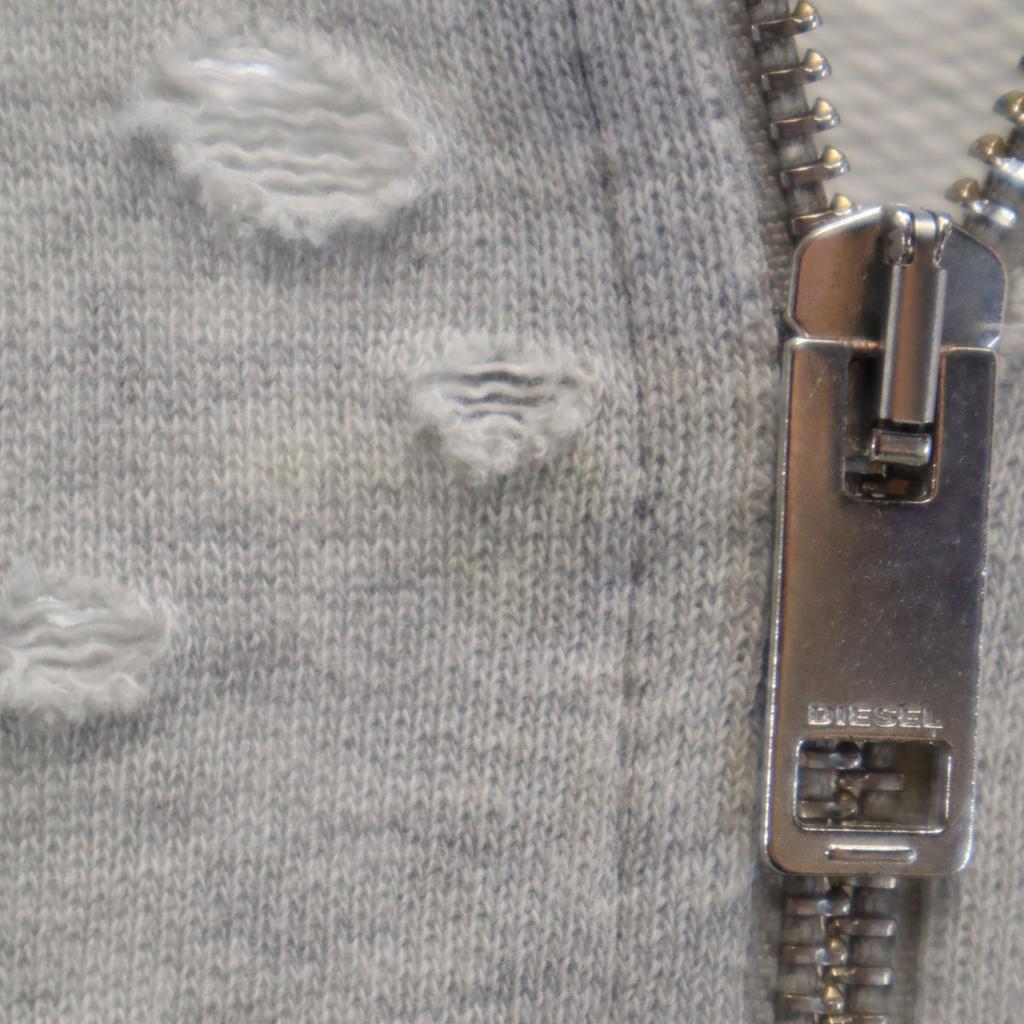 Diesel Long Sleeve Distressed Sweatshirt Zip Hoodie 8 Gray Women Used