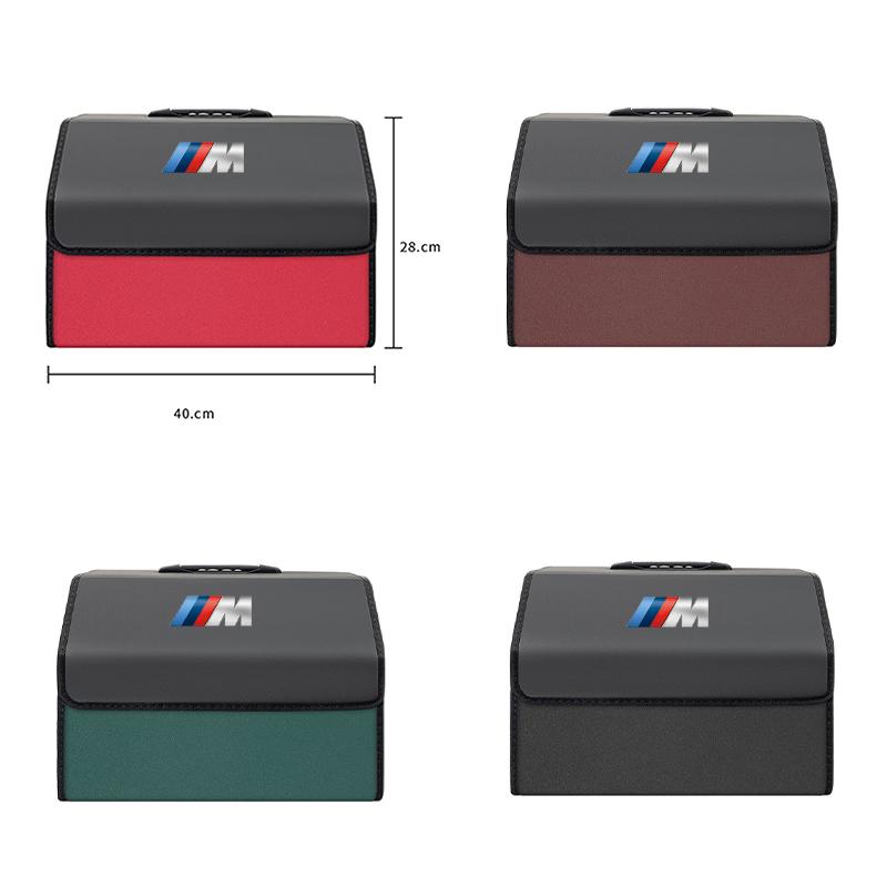 BBJP8 PU Leather Car Storage Box Folding Organizer Container Accessories For BMW G80 G06 G07 G42 G14 G15 G16 F82 F20 F21 F83 M2 M3 M4