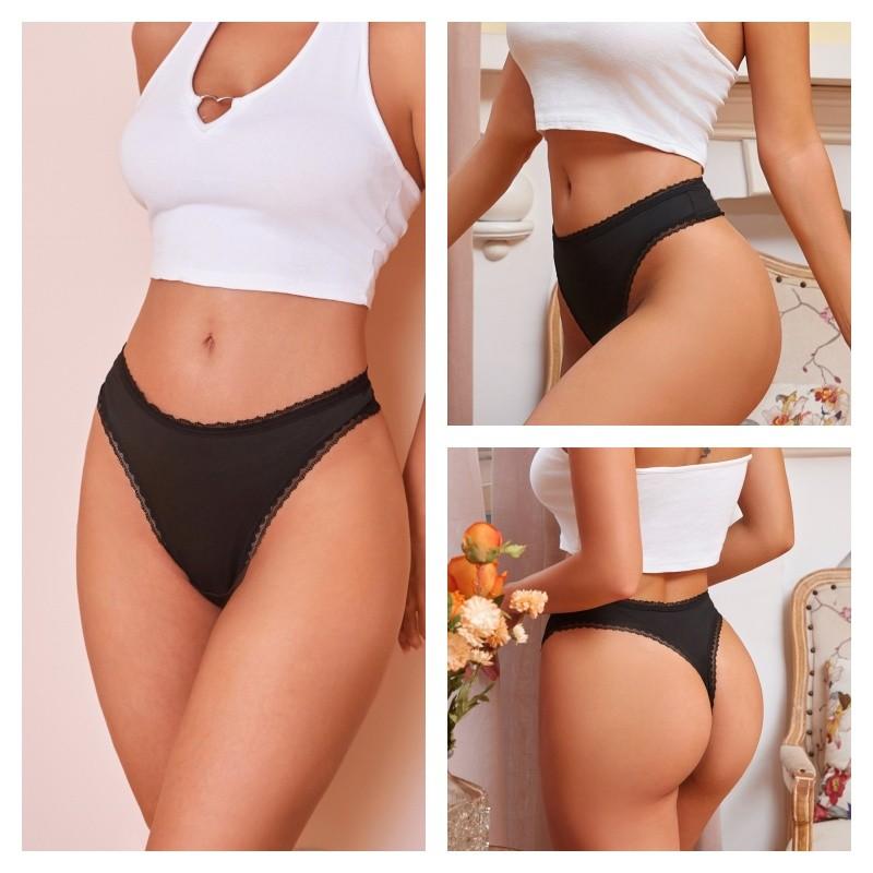 FINETOO Woman Ice Silk Panties Sexy Lace Underwear Seamless and Soft Lady Lingerie Solid Color