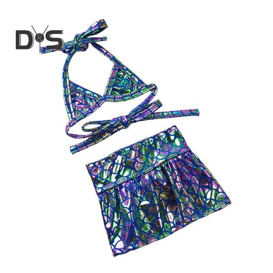 Бикини-платье для собак, сверкающий купальник для собак, купальный костюм «русалка» с блестящей чешуей, летний пляжный наряд для маленьких и средних кошек и собак