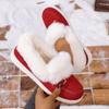 Women's Plus - Size Suede Round - Toe Slip - On Fashion Fleece - Lined Cotton Shoes