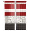 Винтажные красные прозрачные вуали с цветочным рисунком, шторы для гостиной, спальни, кухни, декор, современные полосатые прозрачные тюлевые оконные шторы