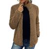 Winter Women Jacket with Double Pockets Thick Fleece Zipper Closure Cardigan Long Sleeves Warm Windproof Heat Retention Outdoor Coat