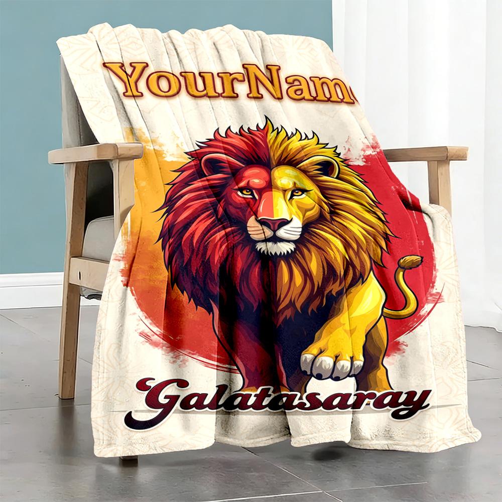 Galatasaray Customize Text Blanket Lightweight Customizable Blanket Durable Comfort Versatile For Office Chair Couch Living Room Office