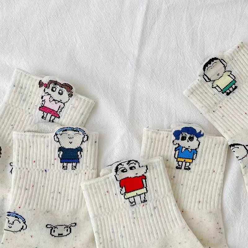 Women's Cute 3D Anime Mid-Tube Cotton Socks - Trendy Sports Design