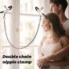Регулируемые зажимы для сосков Двойная цепь Клипсы для груди Секс-игрушки для пар Стимуляция Фетиш Ролевые игры и интимная прелюдия Секс-игрушки