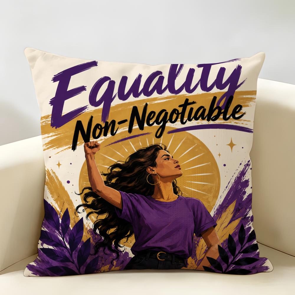 Equality NonNegotiable Cushion Cover Durable Hypoallergenic Organic Linen Pillow Cover Short Size Washable SkinFriendly