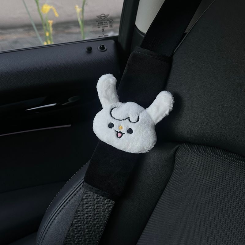 Big-Eared Rabbit Car Seatbelt Shoulder Pads, Cute Car Decoration Shoulder Pads, In-Car Couple Decorations