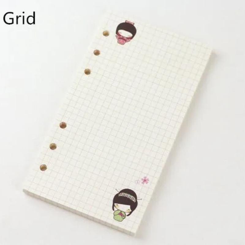 A5 A6 Kawaii 45 листов Блокнот с отрывными листами Бумага для заполнения Спиральный переплет Индекс Внутренняя страница Ежедневная Ежемесячная Еженедельная повестка дня