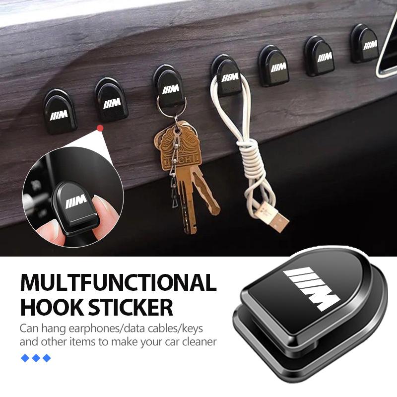 BBKN7 2/4pcs Car Hanging Storage Adhesive Hooks Organizer Holder For BMW Performance M E87 E30 E46 E28 F35 G20 E93 F20 X3 X