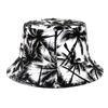 New Unisex Tropical Coconut Tree Print Personality Bucket Hats Fishermen Caps Outdoor Casual Cap Sunscreen Hat