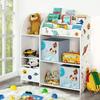SONGMICS Toy and Book Organiser for Kids, Multi-Functional Storage Unit with 2 Storage Boxes, High Capacity, Universal Theme, for Playroom, Bedroom