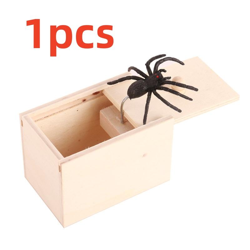 Trick Spider Смешная пугающая коробка Деревянная скрытая коробка Качественная шутка Деревянная пугающая коробка Веселая игра розыгрыш Трюк друг Офисные игрушки