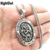 Cool Mens St Saint Christopher Medal Pendant Necklace Stainless Steel Amulet